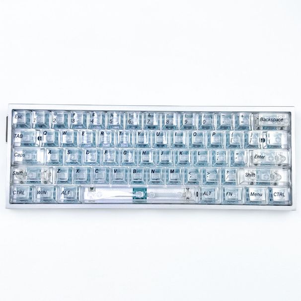 Shimmer Glacier White PC Transparent Keycaps Pad Printing Original Factory Compatible With Wooting Meijia Shimaiko_voghion.com