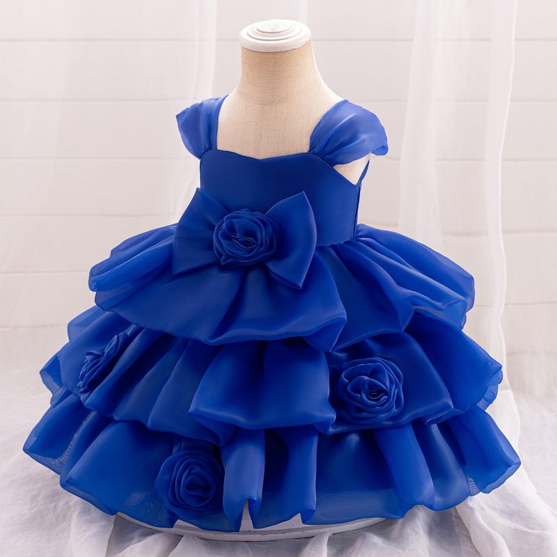 Kid's Clothing New one year old baby bath dress girl three dimensional flower puffy cake skirt children's birthday week dress_voghion.com