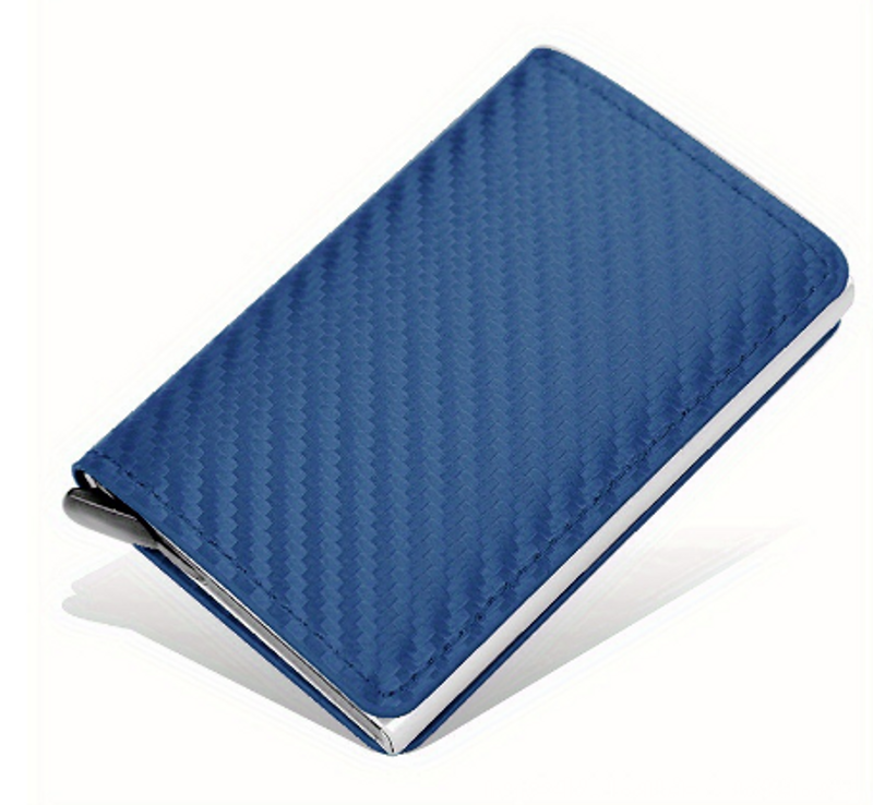 Nuovo porta carte di credito da uomo con blocco RFID, in microfibra di pelle, chiusura magnetica, con finestra per documenti e monete_voghion.com