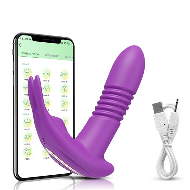 APP Bluetooth Stoßvibrator Für Frauen Rotierender Teleskopdildo Fernbedienung G-Punkt-Massage Klitoris-Stimulator Sexspielzeug_voghion.com