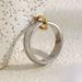 INS Anello aperto semplice fatto a mano in acciaio inossidabile placcato oro, personalità creativa alla moda per le donne_voghion.com