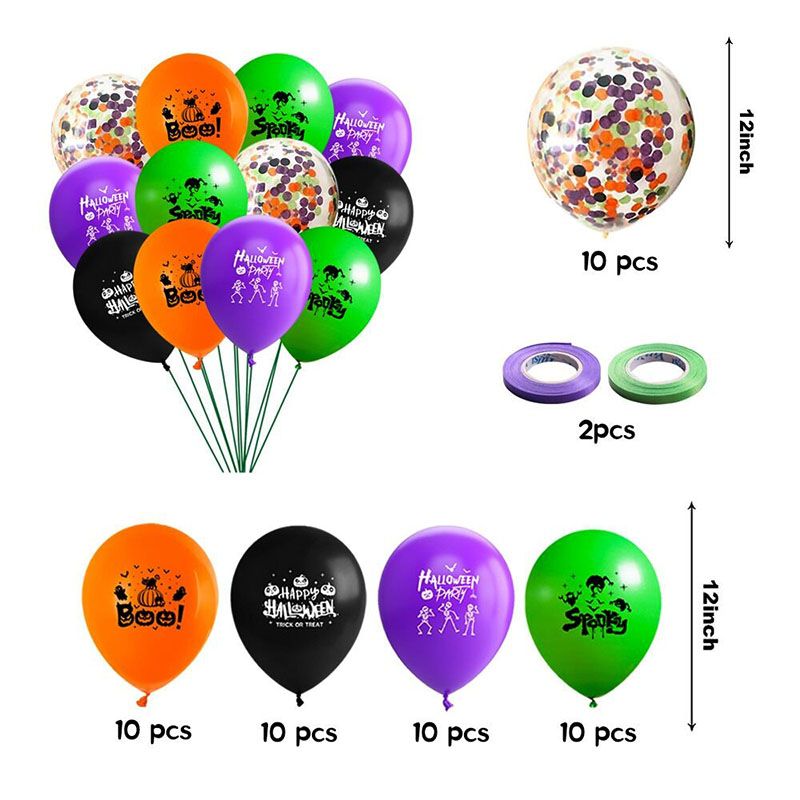 Set de baloane din latex pentru decorarea scenei de petrecere a evenimentului, scenă de grădiniță de Halloween, bar, centru comercial_voghion.com