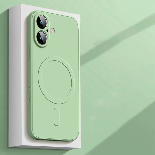 Flüssiges Silikon-Magnetgehäuse für iPhone 16 15 14 Plus 13 12 Mini 11 Pro XS Max für Magsafe Wireless Charge Soft Cover_voghion.com