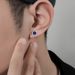 Men's Geometric Crystal Cluster Earrings - Punk Hipster Studs For Winter, Minimalist Blue Sapphire Tone Earrings For Stylish Men_voghion.com