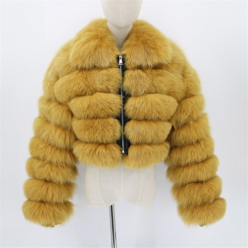 Women's clothing imitation fur coat, short lapel imitation fur coat, imitation fox fur long-sleeved patchwork women's coat_voghion.com