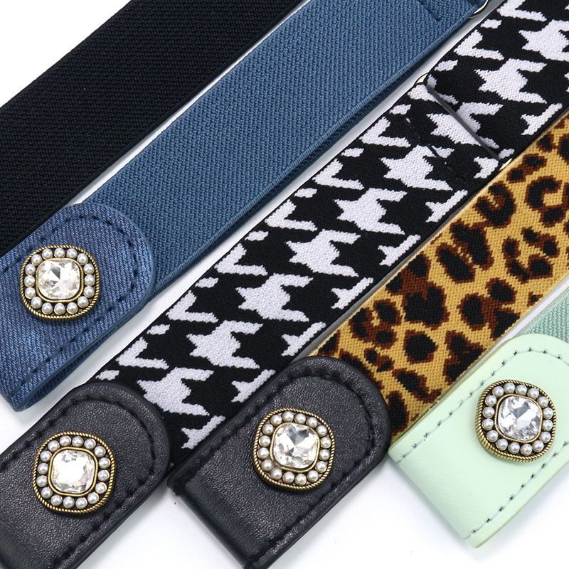 Small Fragrant Wind Invisible Lazy Decoration Traceless Leopard Pattern Elastic Upgraded Women's Belt_voghion.com
