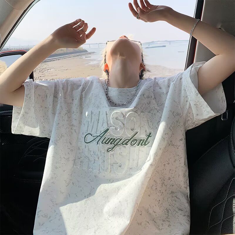 Letter Printed Short Sleeved T-shirt For Men's Summer Temperament Trend, Simple And Versatile New Style_voghion.com
