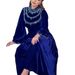 Women's Clothing Abaya Robe Velvet Zipper Green Water Drop Diamond Dress_voghion.com