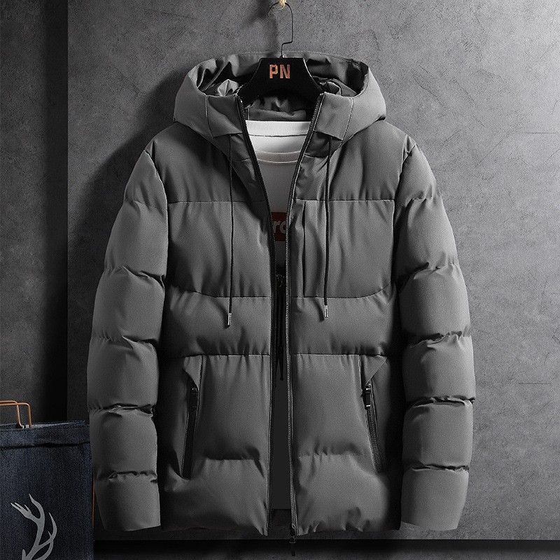 New Cotton For Men, Thickened Coat, Trendy Brand, Autumn And Winter Hooded Short Workwear Puffer Jacket_voghion.com