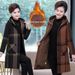 Calm Calm Fleece-Lined Thickened New Style Mom's Autumn Winter Mid-Length Plus Size Versatile Loose Slimming Hooded Trench Coat_voghion.com