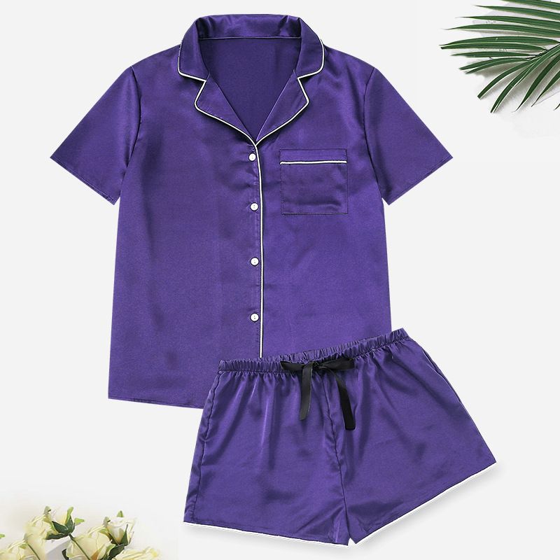 Große Pyjamas aus Seidenimitat für Damen, sexy, lässig, für Zuhause, dünner Schnitt_voghion.com