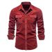 001 In Stock New Spring Cross-Border Men's Multi-Pocket Workwear Long Sleeve Casual Sports Shirt_voghion.com