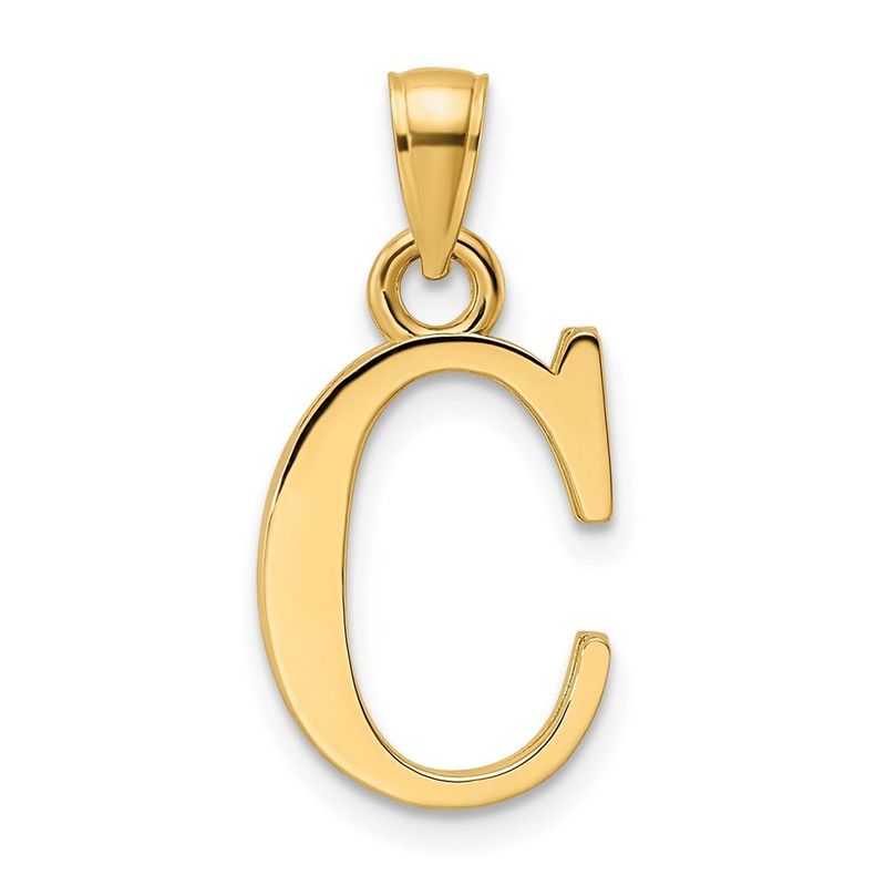 14K Letter C Initial Pendant_voghion.com