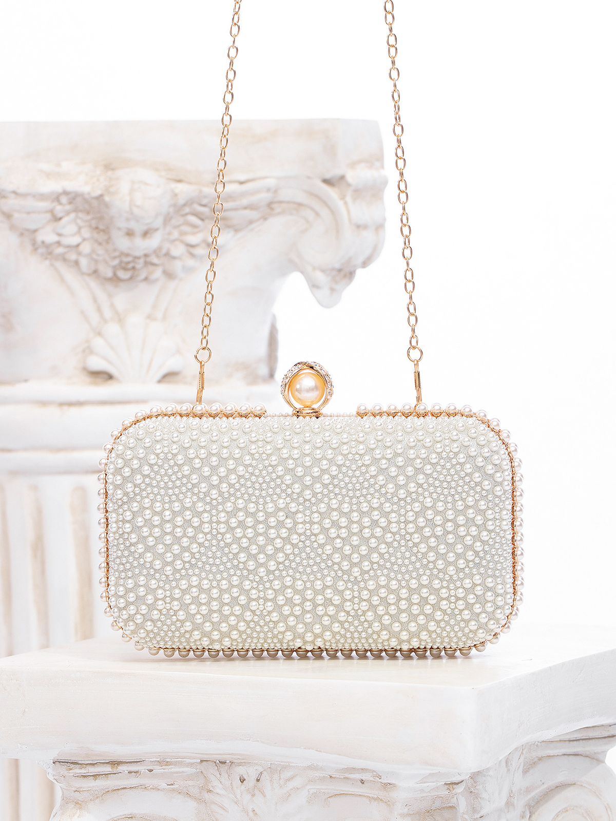 2025 Handmade Pearl Square Socialite Dress Party Chain Evening Bag Clutch_voghion.com