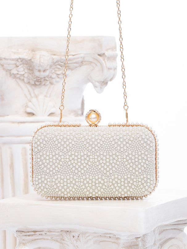 2025 Handmade Pearl Square Socialite Dress Party Chain Evening Bag Clutch_voghion.com