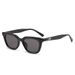 2024 New GM Square Small Face Sunglasses, Male and Female Matching Cat Eye Sunglasses, Black Fashionable and UV Resistant_voghion.com