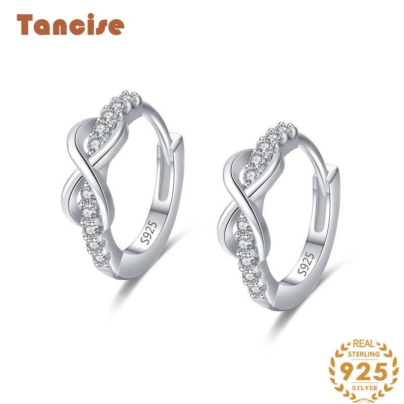 Tancise hõbedast tsirkoonist kõrvarõngad, naiste pulmapeo kingitused_voghion.com