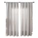 Modern Semi-Sheer Embroidered Curtains For Living Room & Bedroom, Poly-Cotton Blend Light Filtering Drapes In Serene Gray & Sunset Orange, 3 Sizes_voghion.com