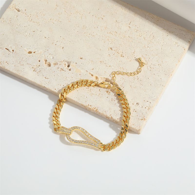 Braccialetti in rame placcato oro 14K con intarsi geometrici in zircone_voghion.com