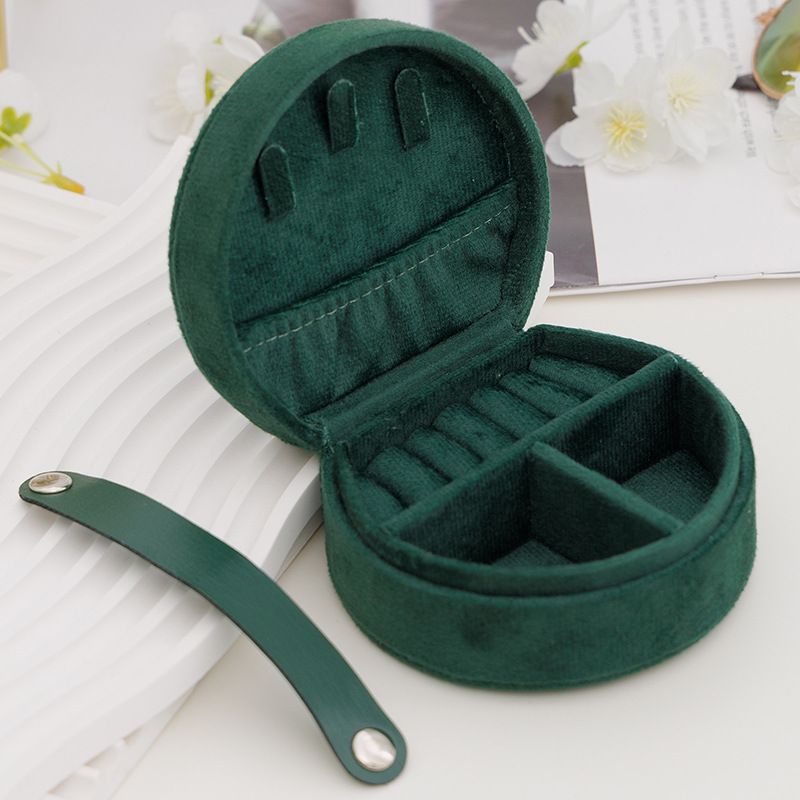 Elegante portagioie in velluto - Mini contenitore portatile per collane, anelli, orecchini e accessori, fodera morbida, compatto ed elegante (10x9x5 cm)_voghion.com