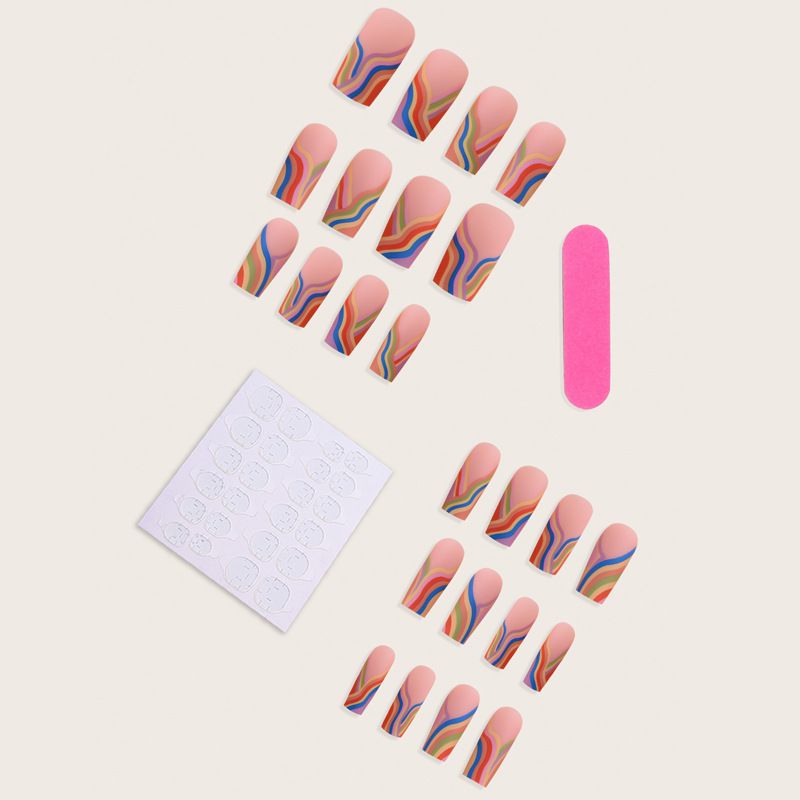 Bandes pour ongles, patchs pour nail art, carrés européens arc-en-ciel, ongles givrés, finis_voghion.com