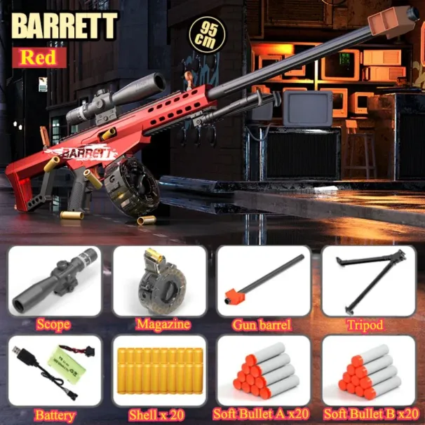 Fusil de sniper automatique à éjection de douilles sécurisée, à balles molles, modèle réduit pour jeux de tir CS en extérieur, cadeau de Noël._voghion.com