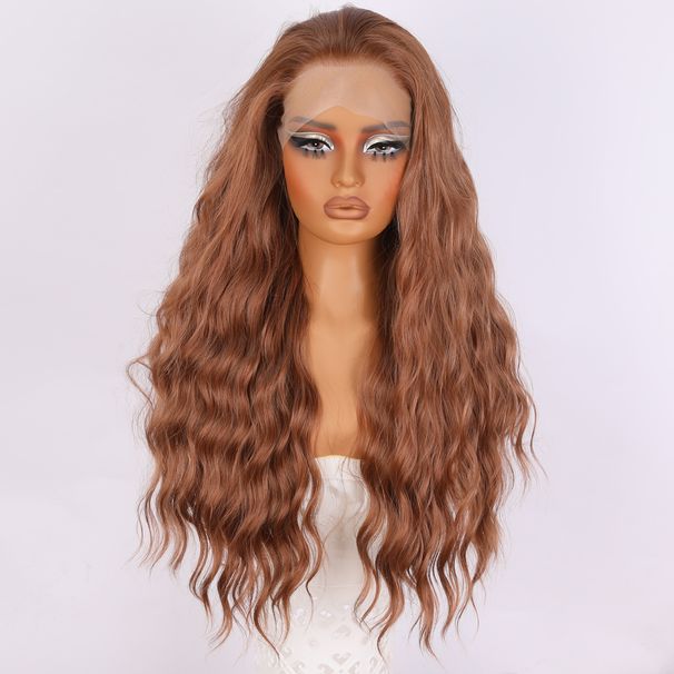 Parrucca frontale in pizzo adatta per capelli naturali da donna, capelli sintetici, parrucca in pizzo quotidiano, parrucca castana lunga, capelli da gioco di ruolo_voghion.com