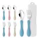 Set di stoviglie per bambini in acciaio inossidabile 304, con forchetta e cucchiaio per l'apprendimento del cibo, con manico corto e qualità alimentare_voghion.com