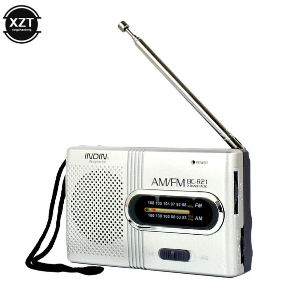 New Portable AM/FM Mini Handheld Dual Band Music Player Speaker With Telescopic Antenna Outdoor Radio Stereo BC-R21_voghion.com
