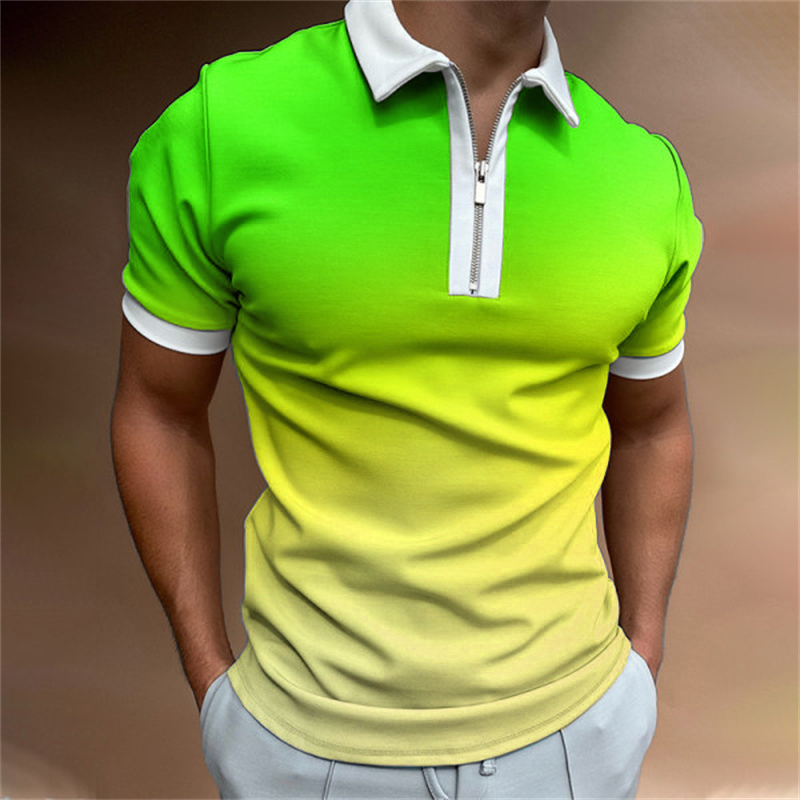 Herren-Poloshirt, kurzärmeliges Poloshirt, Kontrast, neues Poloshirt, Sommer, Straße, Freizeitkleidung, modisches Herren-Top_voghion.com