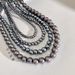 Silver Ni Style Necklace For Women, Light Luxury Niche Long Sweater Collarbone Chain, Simple Gray Pearl Choker Trend_voghion.com