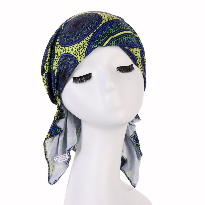  Dameshoeden print drie kleine staart gebogen hoed moslim hoofddoekhoed_voghion.com