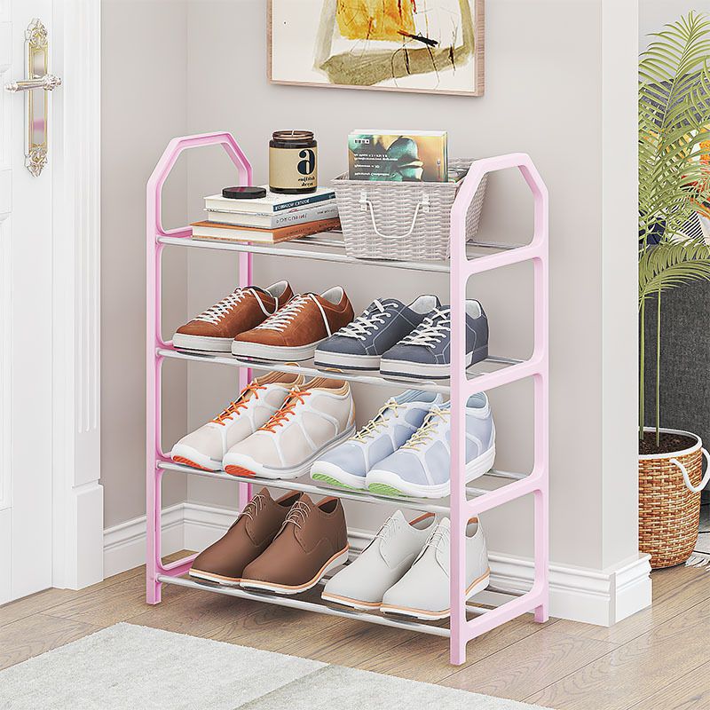 Sapateira em formato de escada de 4 camadas para uso doméstico na porta, dormitório, quarto, armário para sapatos, varanda, super grande, economizador de espaço_voghion.com