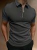 Heren poloshirt effen kleur korte mouwen revers t-shirt casual fit tops Europese en Amerikaanse herenkleding_voghion.com