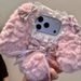 Handmade Cute Baby Rabbit Bear Series Pink Rabbit Bear Plush IPhone Case, Bow_voghion.com