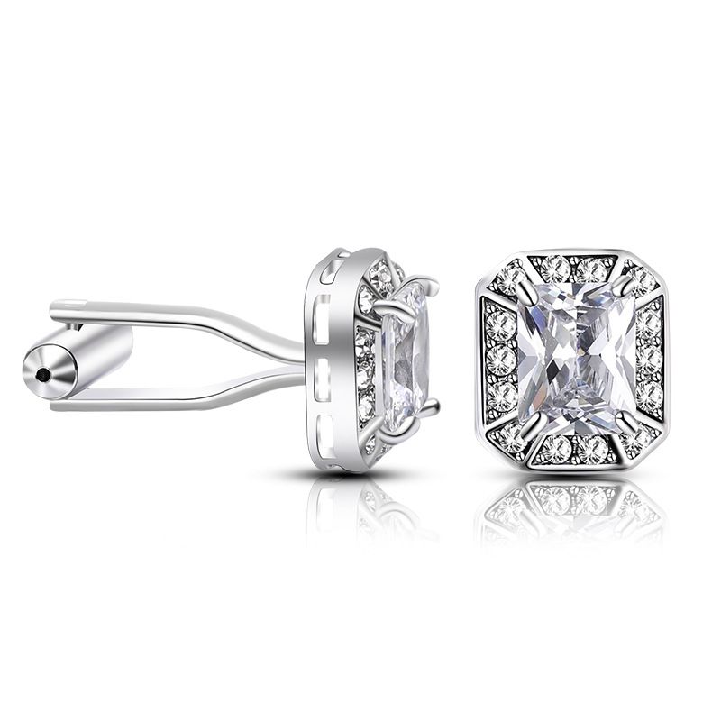 gemelli creativi quadrati fatti a mano in rame con zirconi e diamanti gemelli per camicia da lavoro francese_voghion.com