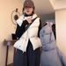 Kort wit eendendons vest met capuchon voor dames, winter 2024, nieuw, losvallend, hoogwaardig, slankmakend, petite vest_voghion.com