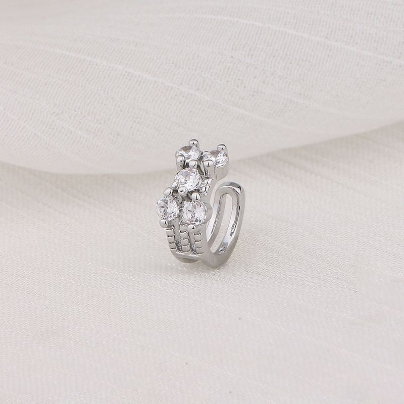 Sterling VENUS  Sier Zircon Double Layer  Ear Clips Fashion Office Versatile Earrings  Jewelry Gift Dropsh              rings_voghion.com