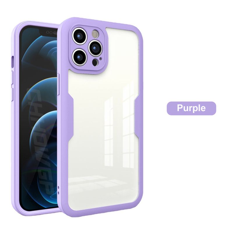 360 Double Front Screen Film Hard Back Case für iPhone 14 13 12 11 Pro Max X XR XS Max 8 7 Plus Silikon Klar Transpare_voghion.com