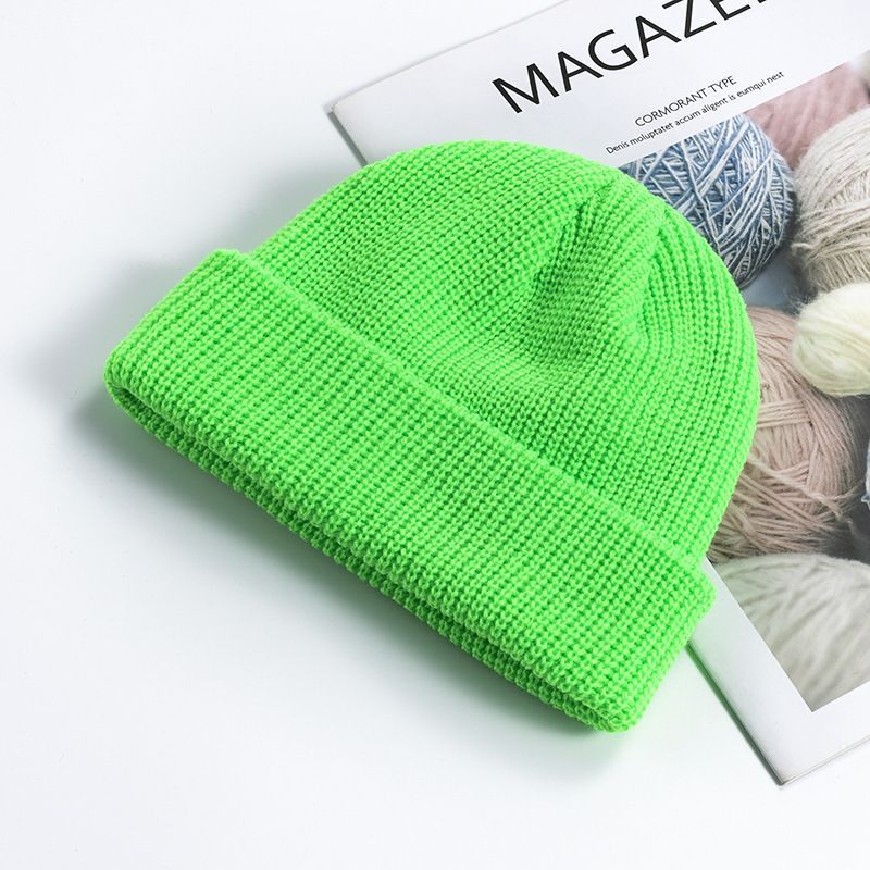 Unisex Winter Knitted Casual Skull Men's Gift Warm Cuff Beanie Cap Turn Up Hat_voghion.com