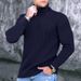 Maglione invernale da uomo con collo alto, maglione invernale da uomo, maglione a collo alto spesso, maglione a righe tinta unita, maglione casual caldo a collo alto_voghion.com