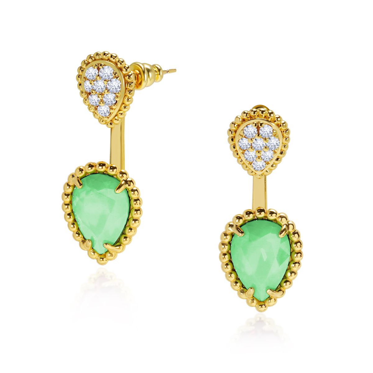 Női ékszer gyöngyök tele vízzel teli, leakasztás után, mesterséges, többszínű kristály fülbevaló akasztó gyöngy karom szett vízcsepp típusú_voghion.com