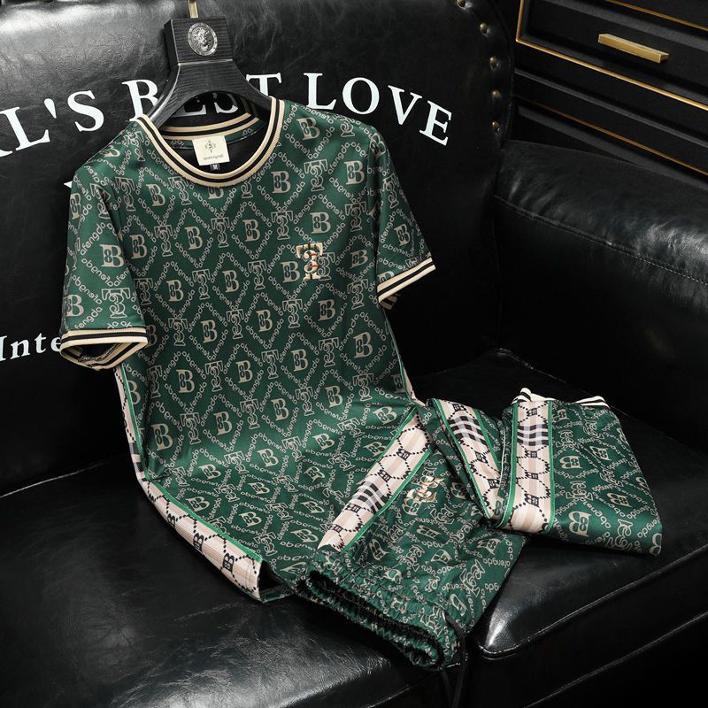 Trendy Bedruckte Kurzarm-Sport-Sommermode, Ein Komplettes Set An Hochwertigen, Schönen Freizeit-Sets Für Herrenbekleidung_voghion.com