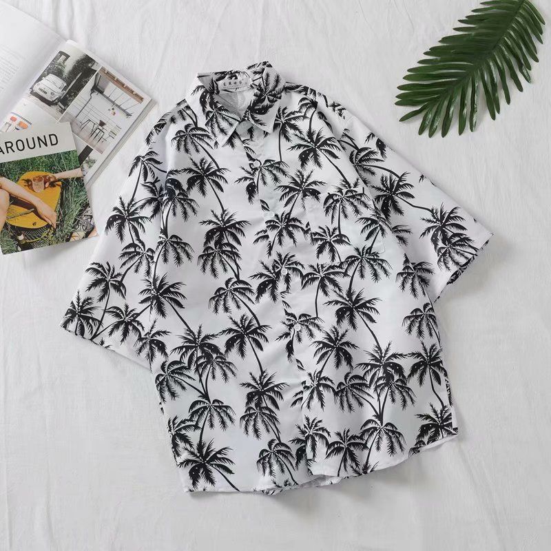 Men's Clothing Summer New Short Sleeved Shirt Men's Loose Thin Printed Men's Casual Short Sleeved Floral Shirt_voghion.com