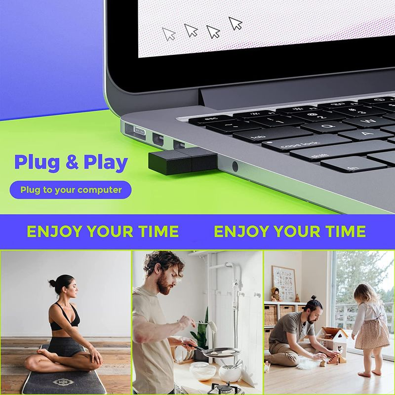 Xinweiqing 2 en 1 lecteur gratuit simuler le mouvement USB type-c souris Mover pour Windows XP/7/8/10/11/pour OS/pour Android_voghion.com