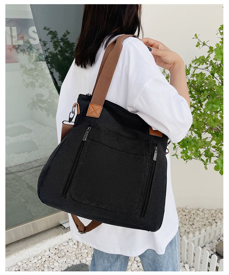 Große Kapazität Canvas Damen Tasche Casual Messenger Bag Fashion Tote Bag Einfache Handtasche Neue Tasche_voghion.com