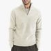 Herren-Winter-Strickpullover mit halbem Reißverschlusskragen – dicker, warmer Pullover, schmale Passform, maschinenwaschbar (Khaki/Weiß/Grau/Schwarz/Braun)_voghion.com
