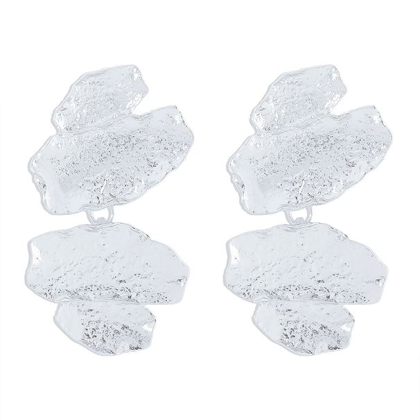 E11756 fashionable irregular niche alloy ZA exaggerated geometric multi-layer splicing earrings_voghion.com