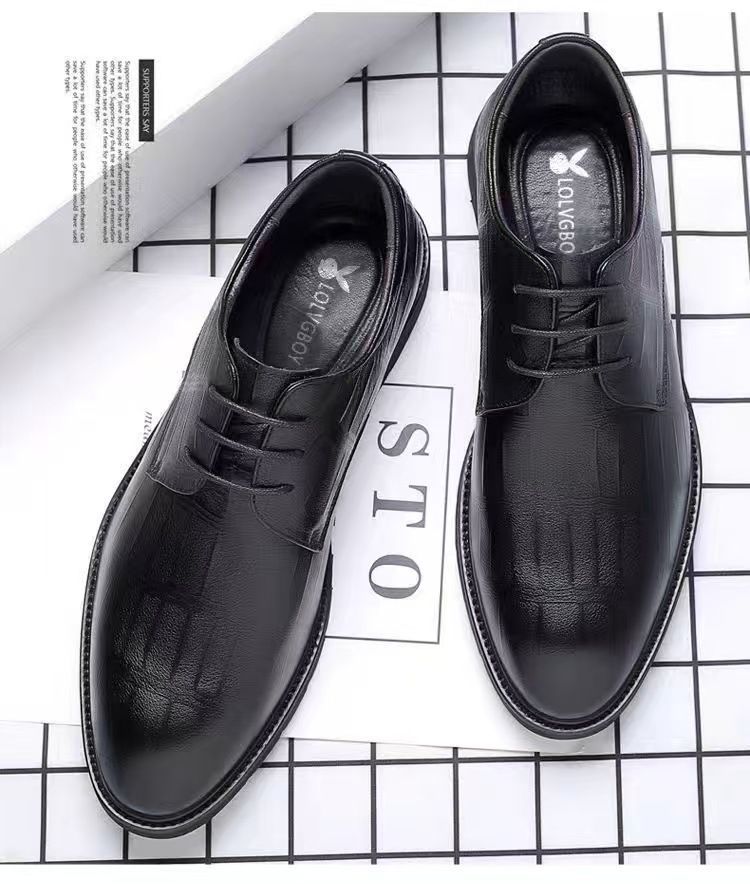 2025 Summer New Spring And Autumn British Style Business Formal Leather For Men With Hidden Wedge, Casual Versatile_voghion.com