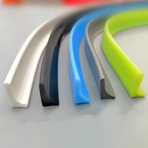 Silicone Bathroom Right Angle L-shaped TPE Water Barrier Strip Self-adhesive Dry And Wet Separation White_voghion.com